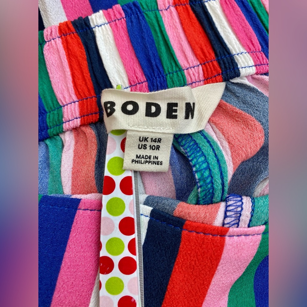 Boden Rainbow Stripe Wide Leg Pull-on Pants Size US 10R - Picture 5 of 11